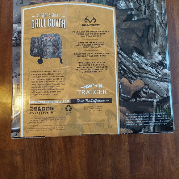 Traeger 20 Series Grill Smoker BBQ Cover Realtree Camo Brand New Full Length - Picture 2 of 6